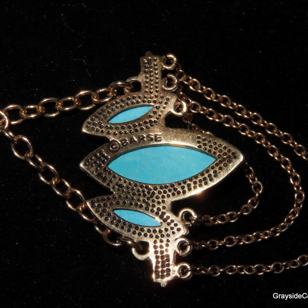 Turquoise Necklace with a beautiful Pattern • Adjustable Length - Picture 5 of 5